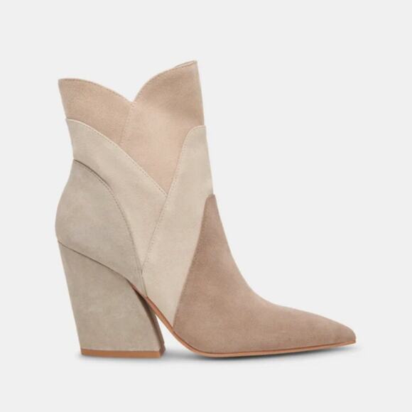 NEW Dolce Vita Neena Colorblock Suede Bootie - Picture 1 of 8